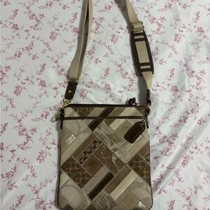 Coach Patchwork Crossbody in Brown, Tan & Cream